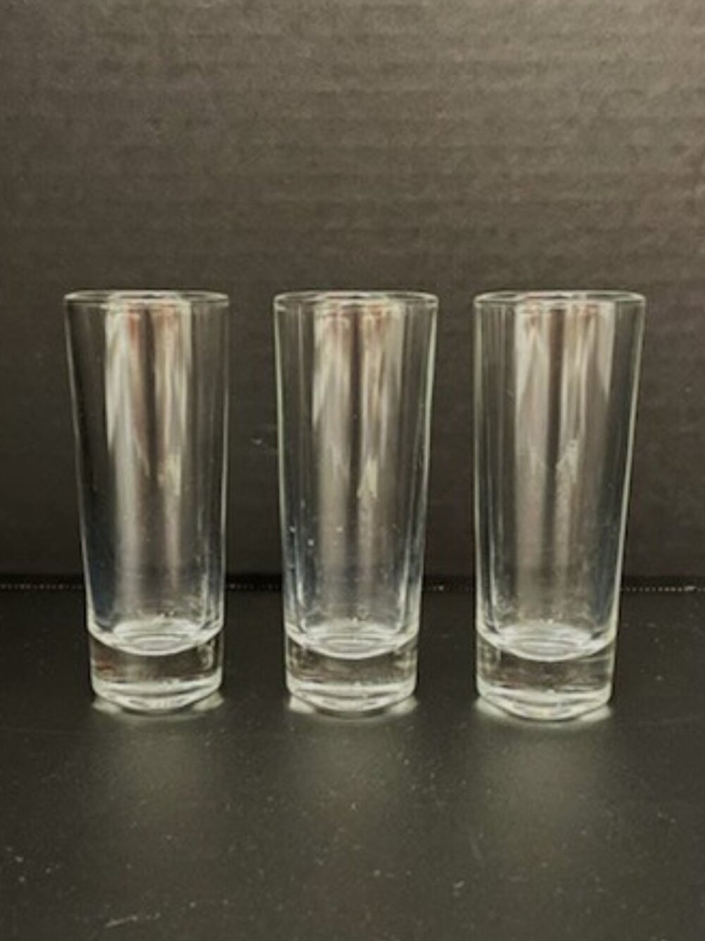 Clear Cylinder Double Shot Glass Set of 3 Barware Shooter Cordials Weighted Base